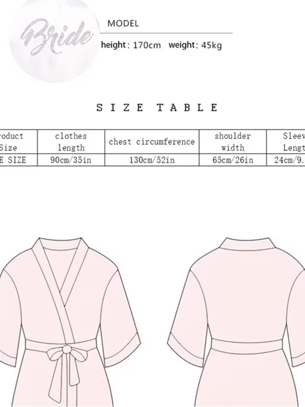 Bride Satin Robe with Rhinestone Script - White - Picture 5 of 5